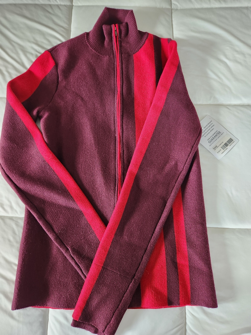 Athleta Burgundy (Maroon) Cat Track Cardigan XXS